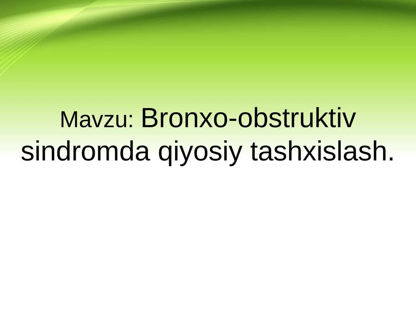 Surunkali obstruktiv o'pka kasalligi 1