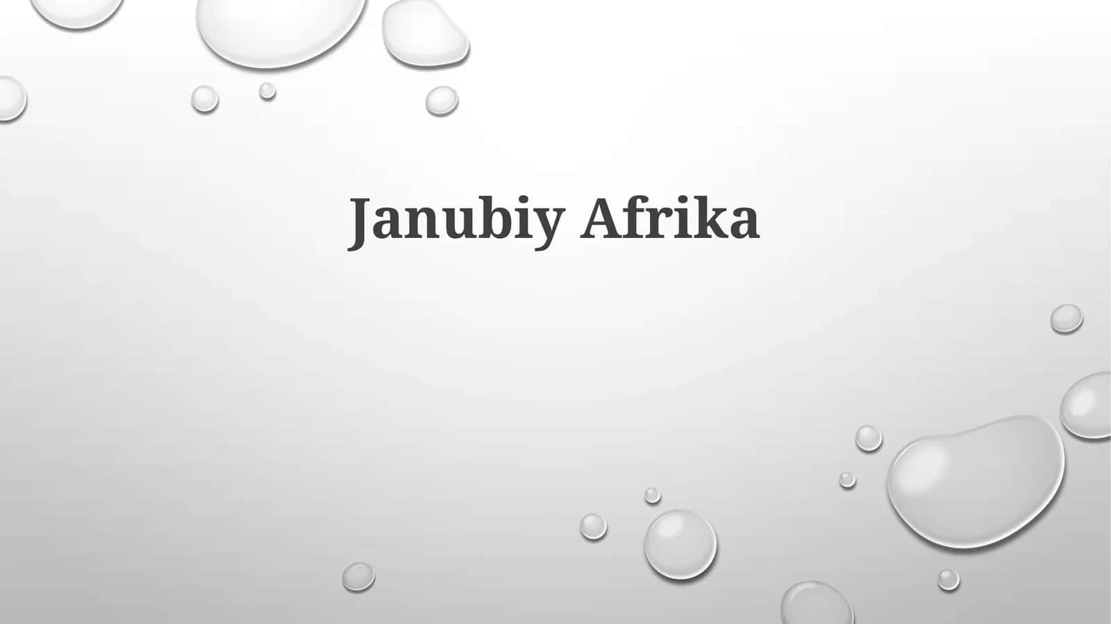 Janubiy Afrika 1