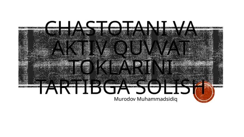 Chastotani va aktiv quvvat toklarini tartibga solish 1