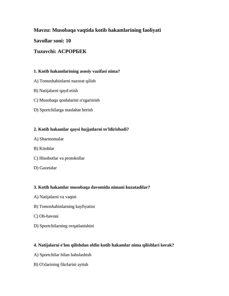Kotib hakamlarining faoliyati 1