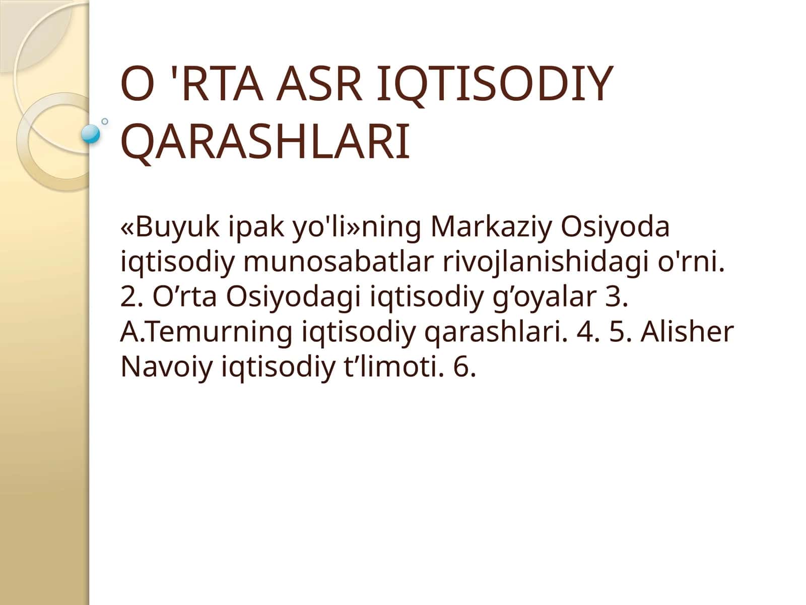 A.Temurning iqtisodiy qarashlari 1