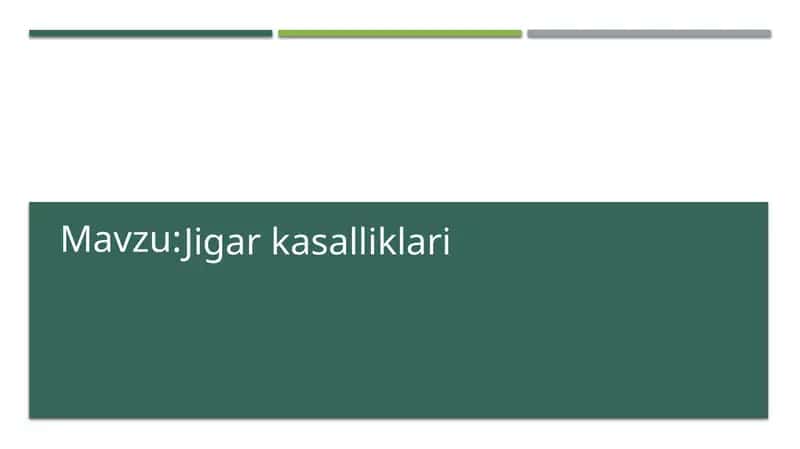 Jigar kasalliklari 1