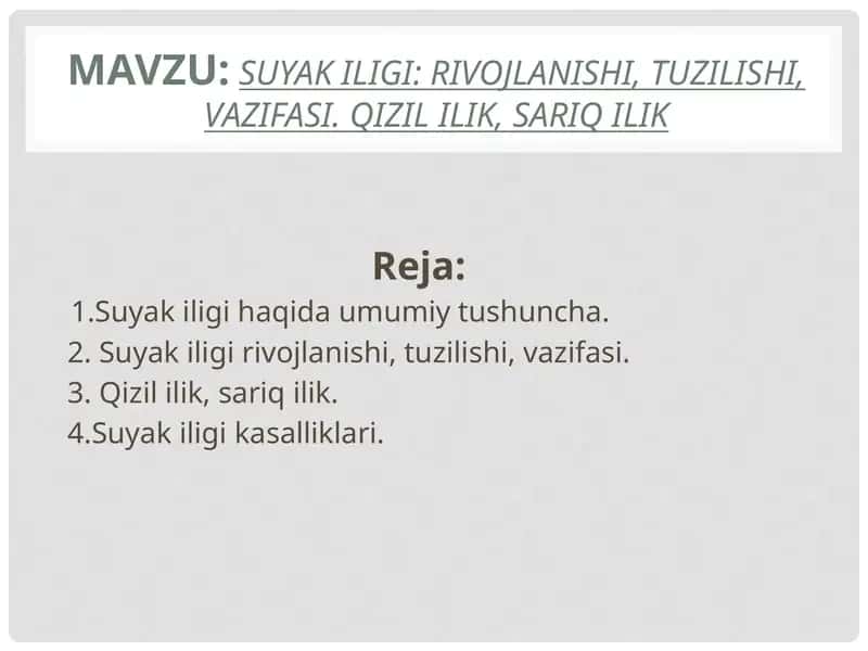 Suyak iligirivojlanishi 1