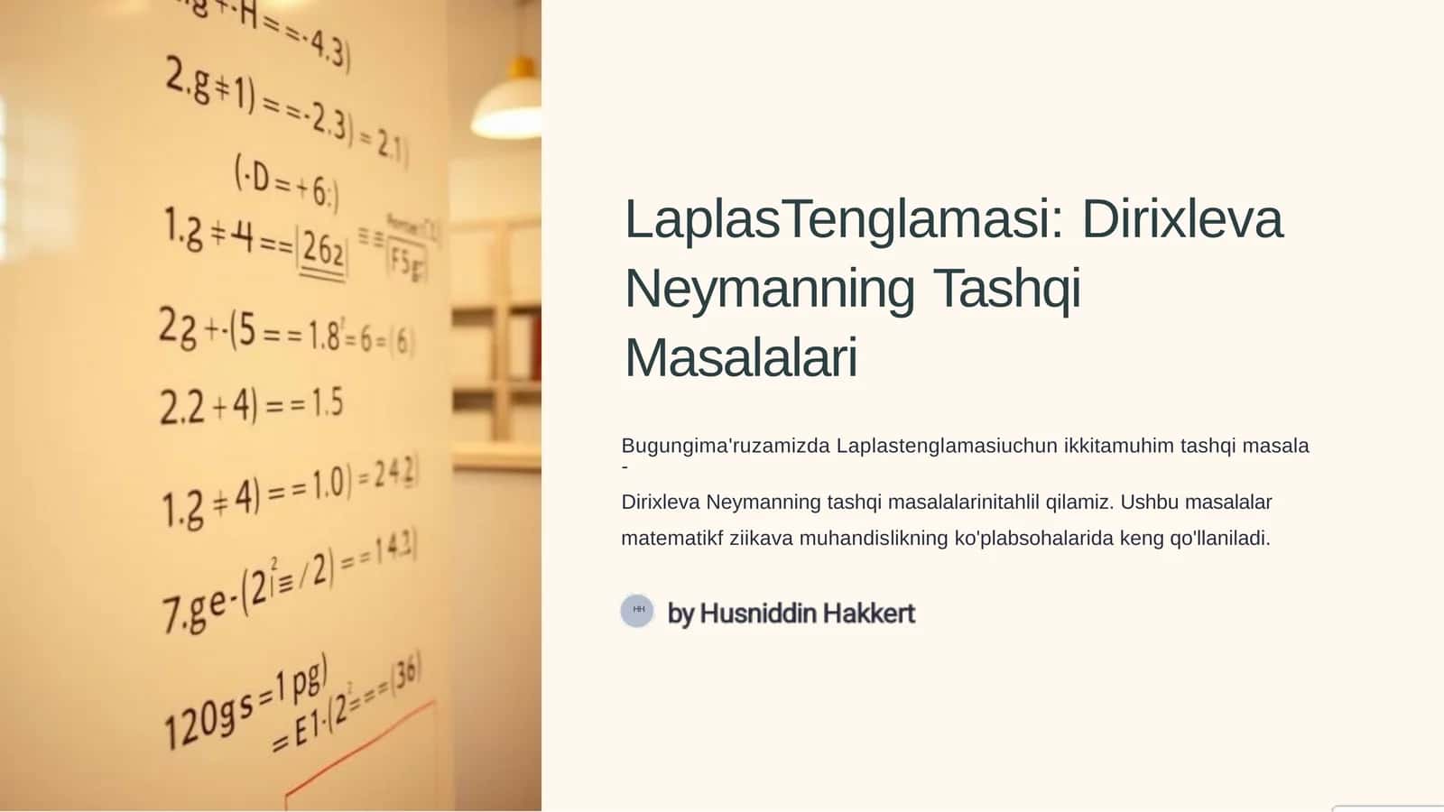 LaplasTenglamasi:Dirixleva 1