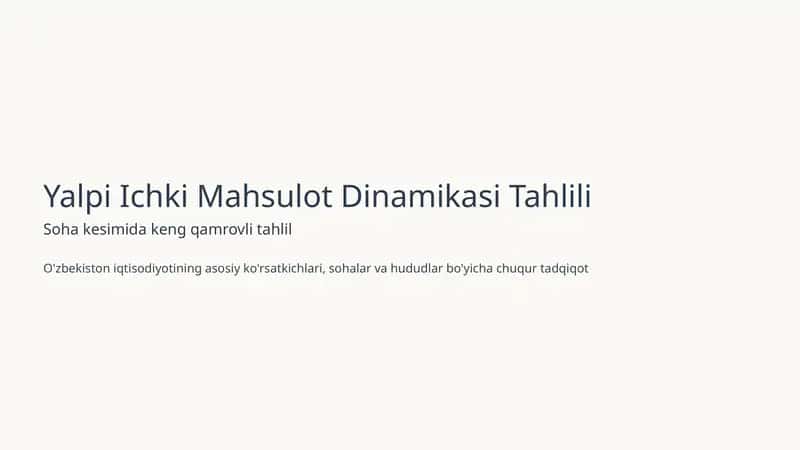 Yalpi Ichki Mahsulot Dinamikasi Tahlili 1