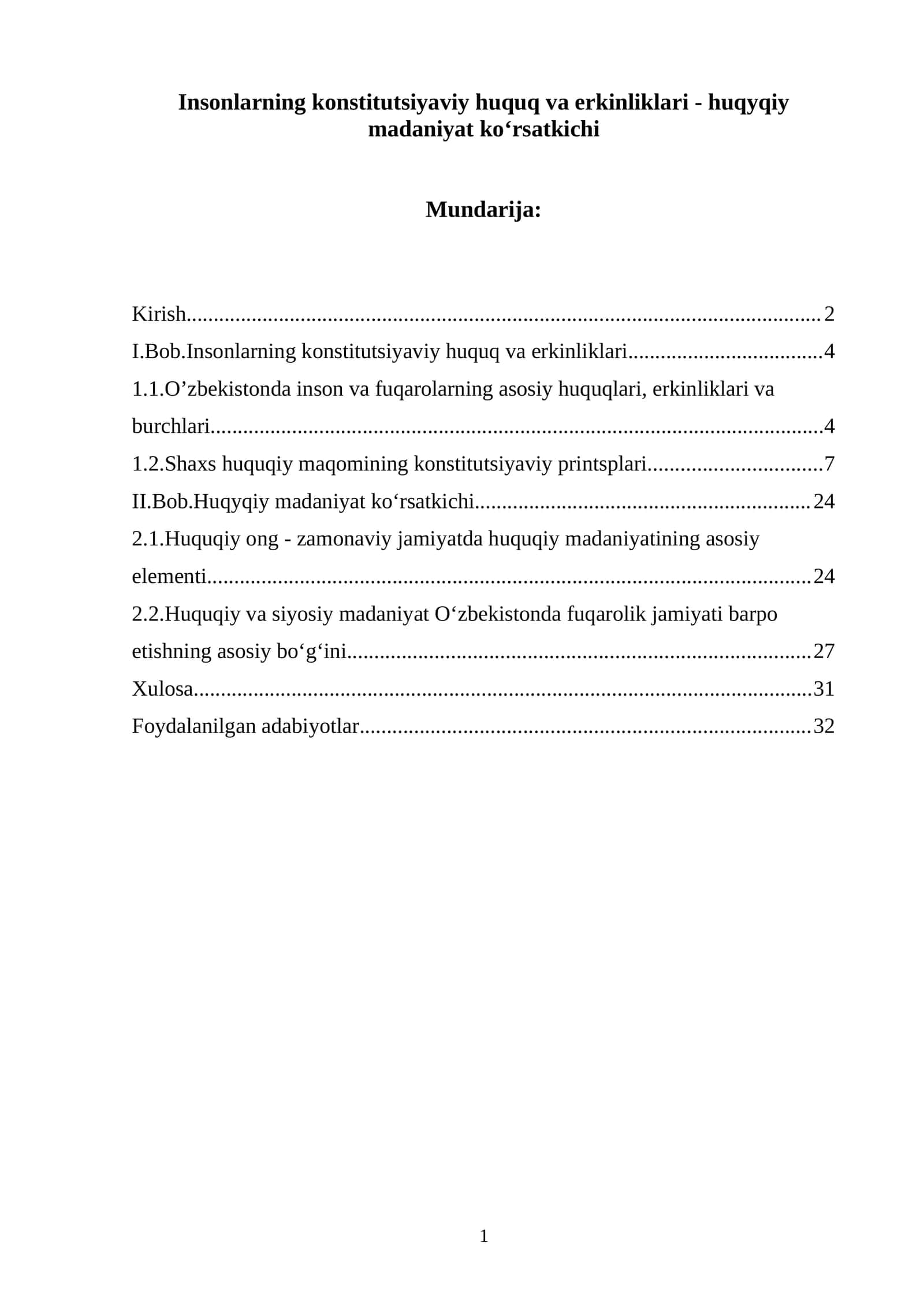 Insonlarning konstitutsiyaviy huquq va erkinliklari - huqyqiy madaniyat ko‘rsatkichi 1