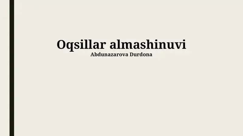 Oqsillar almashinuvi 1