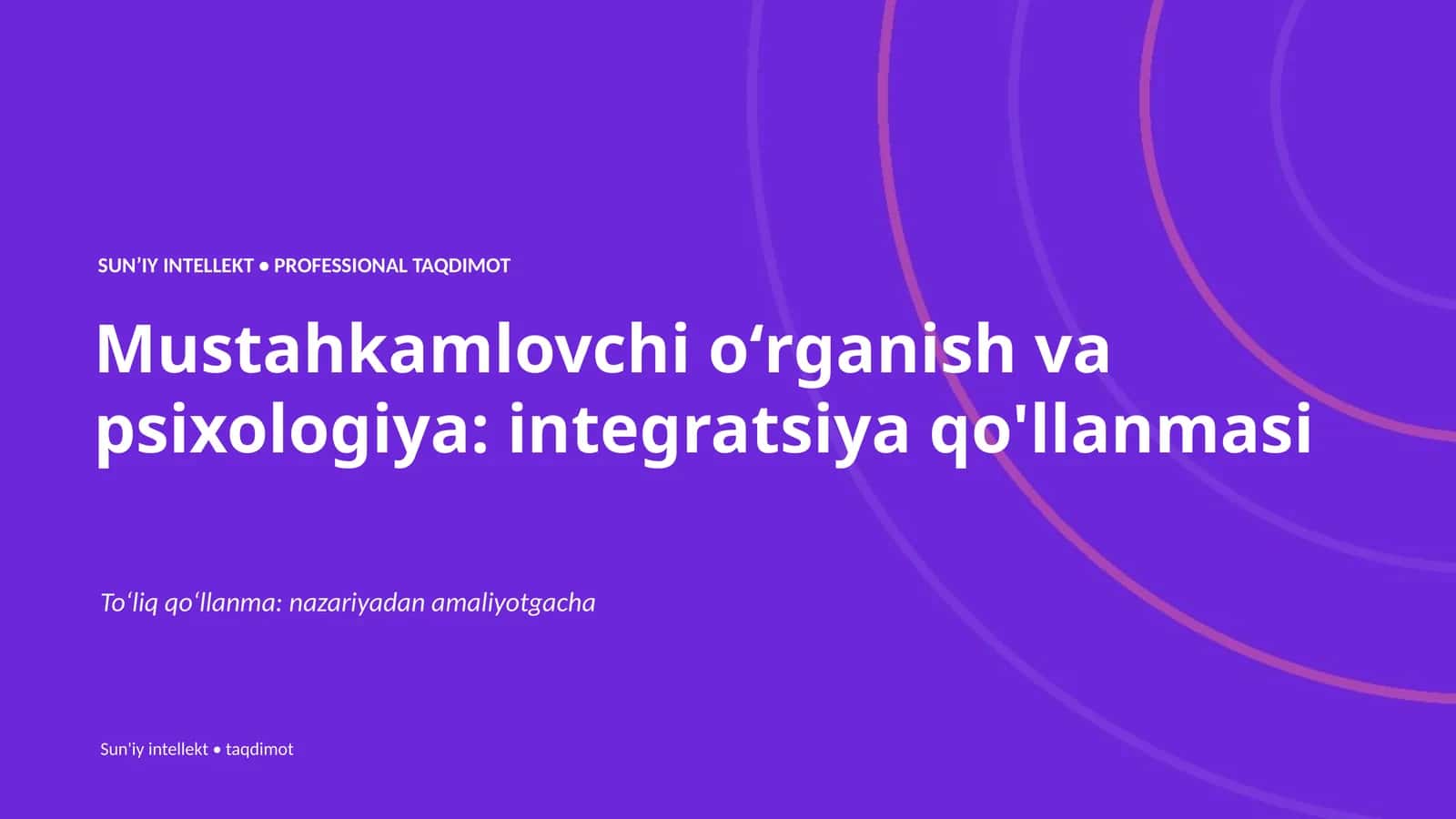 Sun'iy intellekt • Professional taqdimot 1