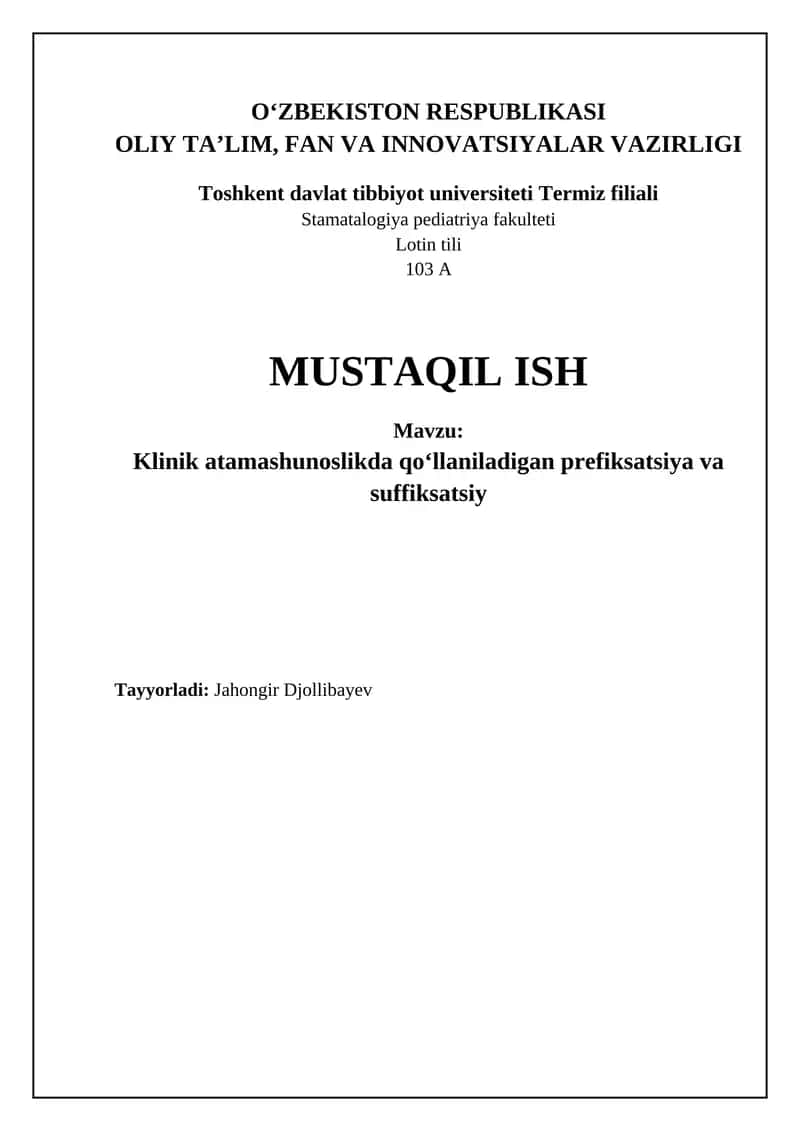 Klinik terminologiyada prefikslar va suffikslar 1