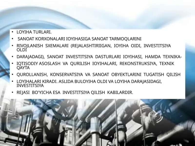 Loyiha turlari 1