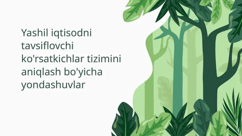 Yashil iqtisodni tavsiflovchi ko'rsatkichlar tizimini aniqlash bo'yicha yondashuvlar 1