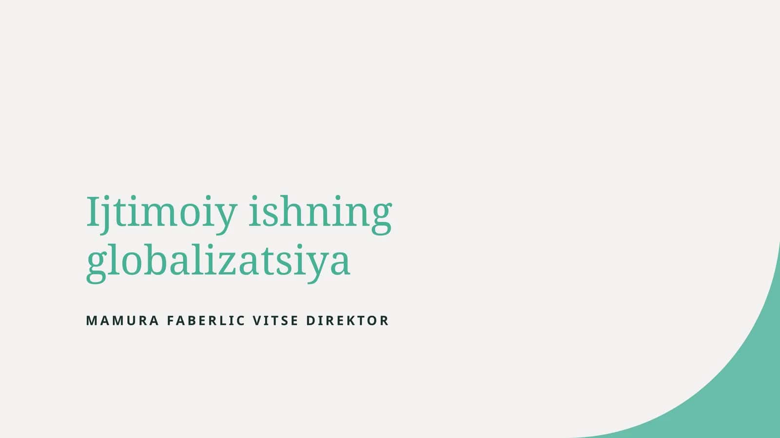 Globalizatsiya va ijtimoiy ish: Asosiy tushunchalar va ta'sirlar 1