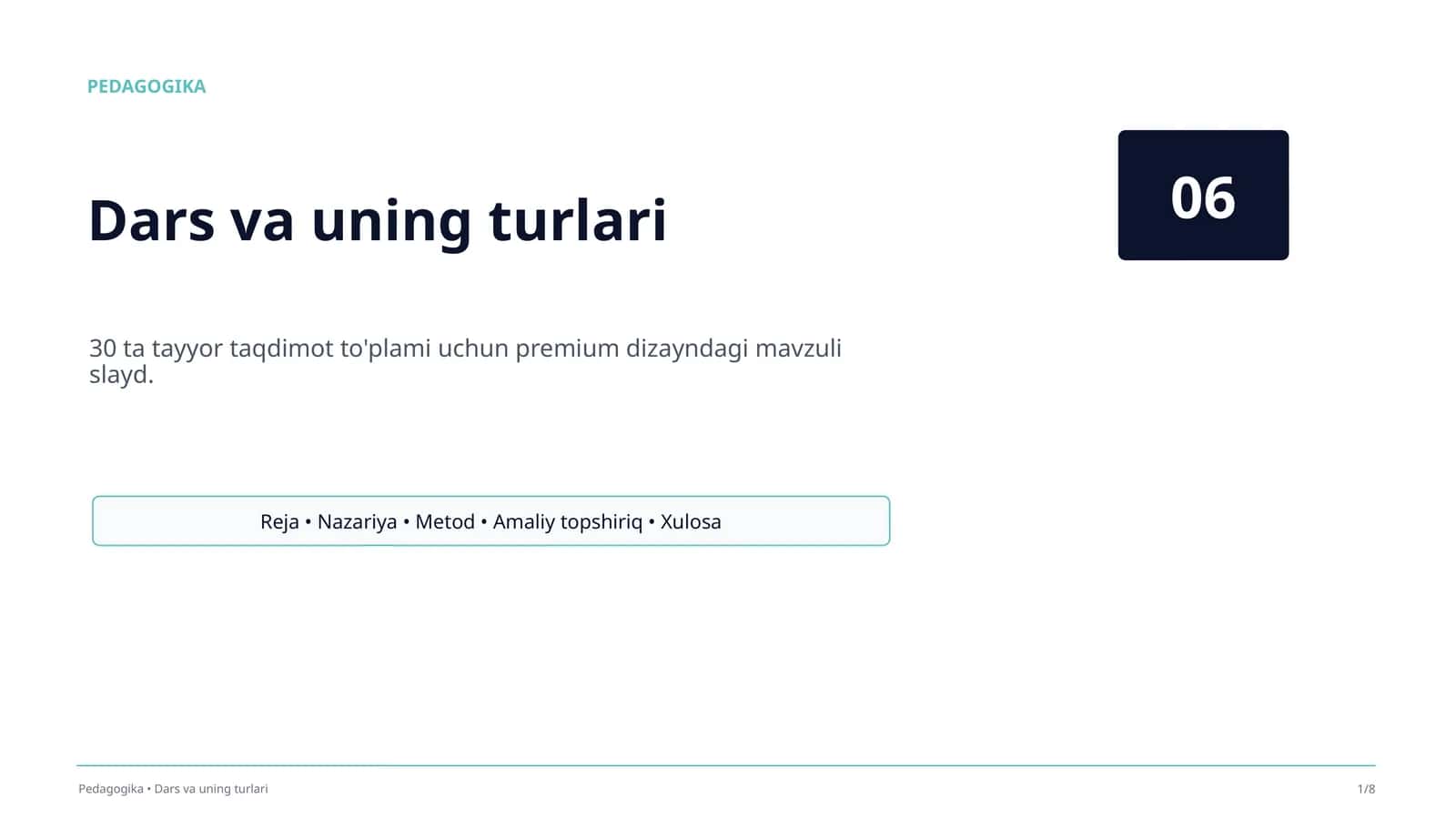 Dars va uning turlari 1