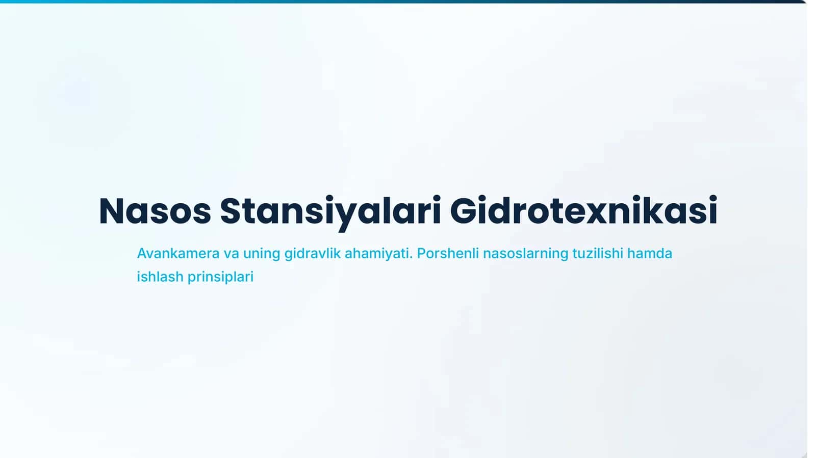 Nasos Stansiyalari Gidrotexnikasi 1