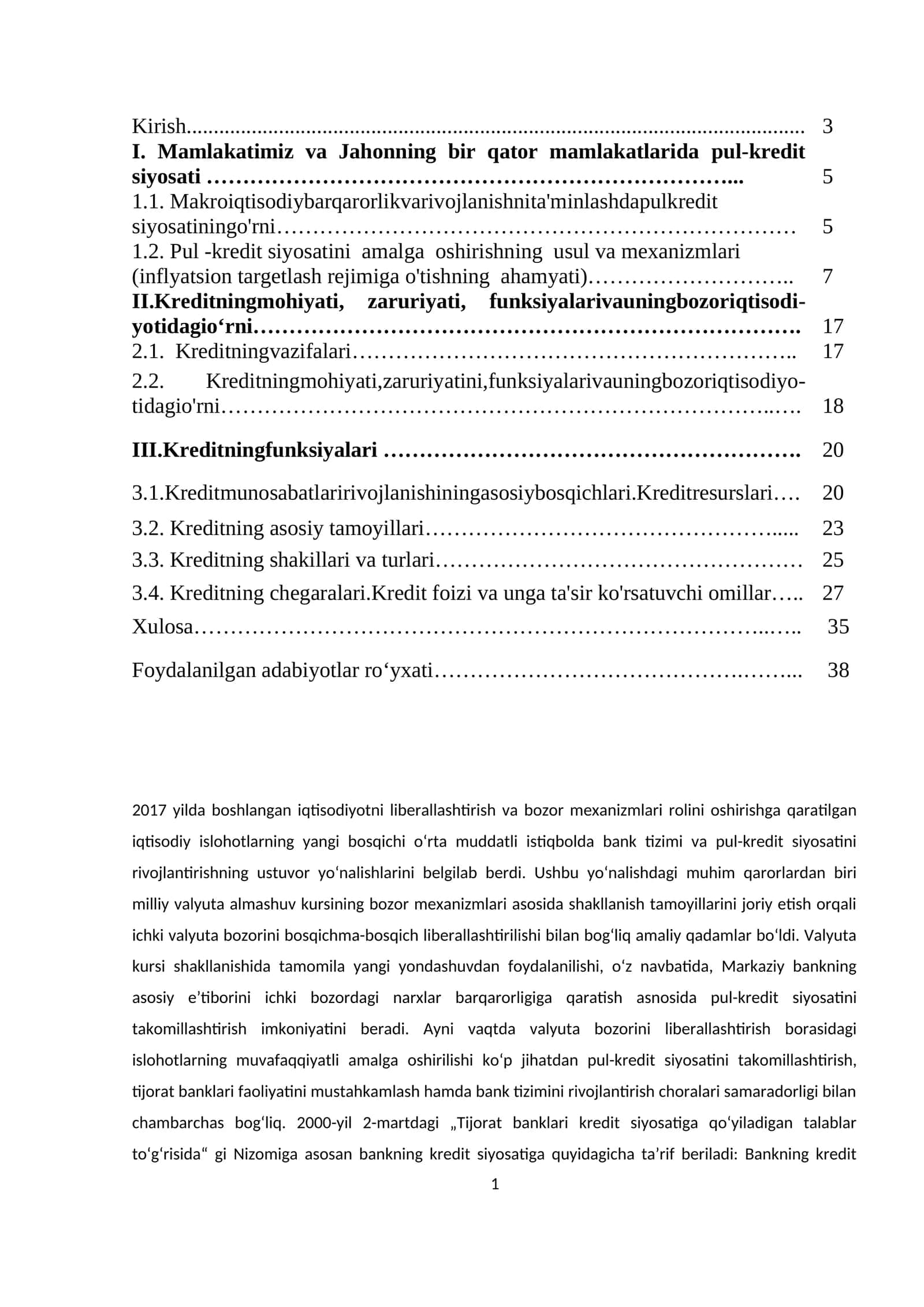 Kreditning funksiyalari 1