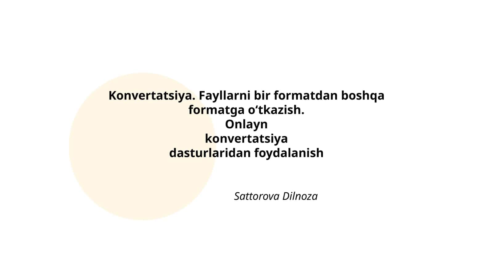 Konvertatsiya 1