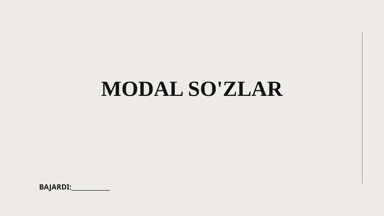 Modal So'zlar 1