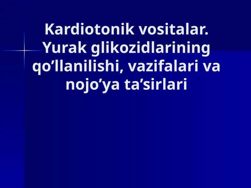 Kardiotonik vositalar 1