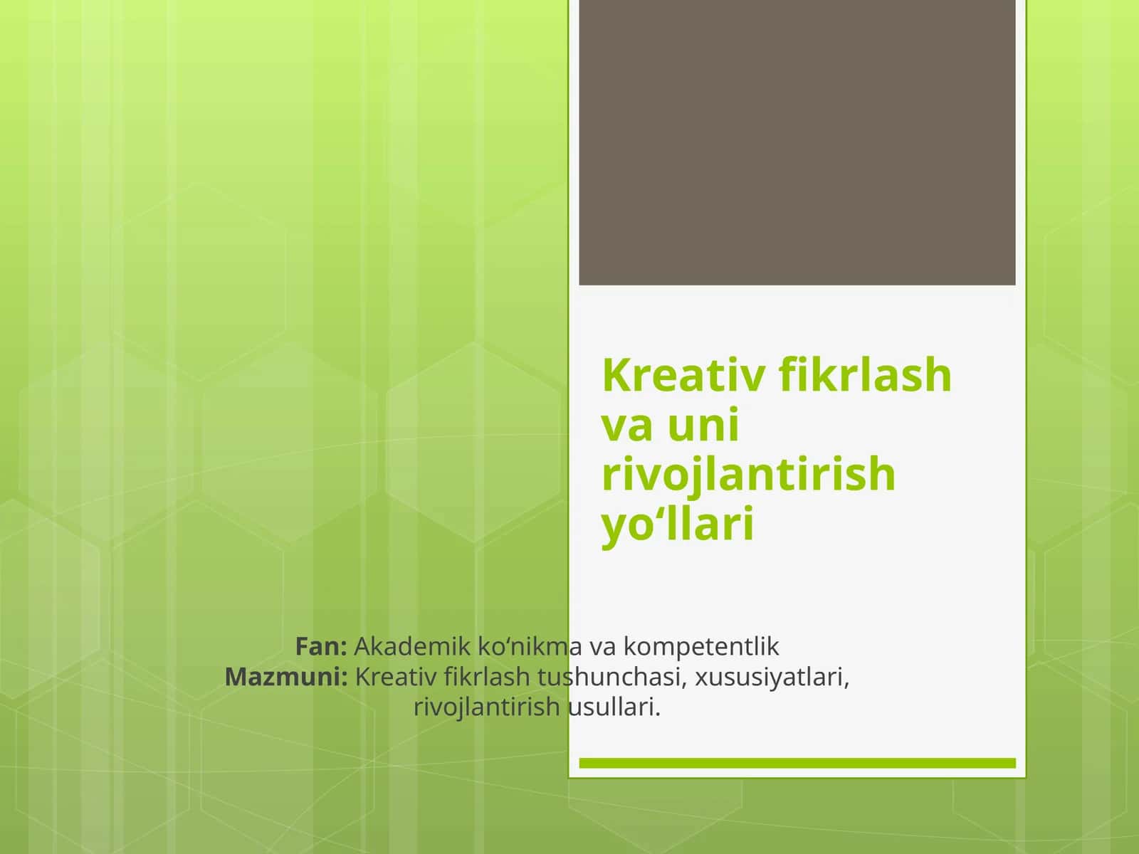 Kreativ fikrlash va uni rivojlantirish yo‘llari 1