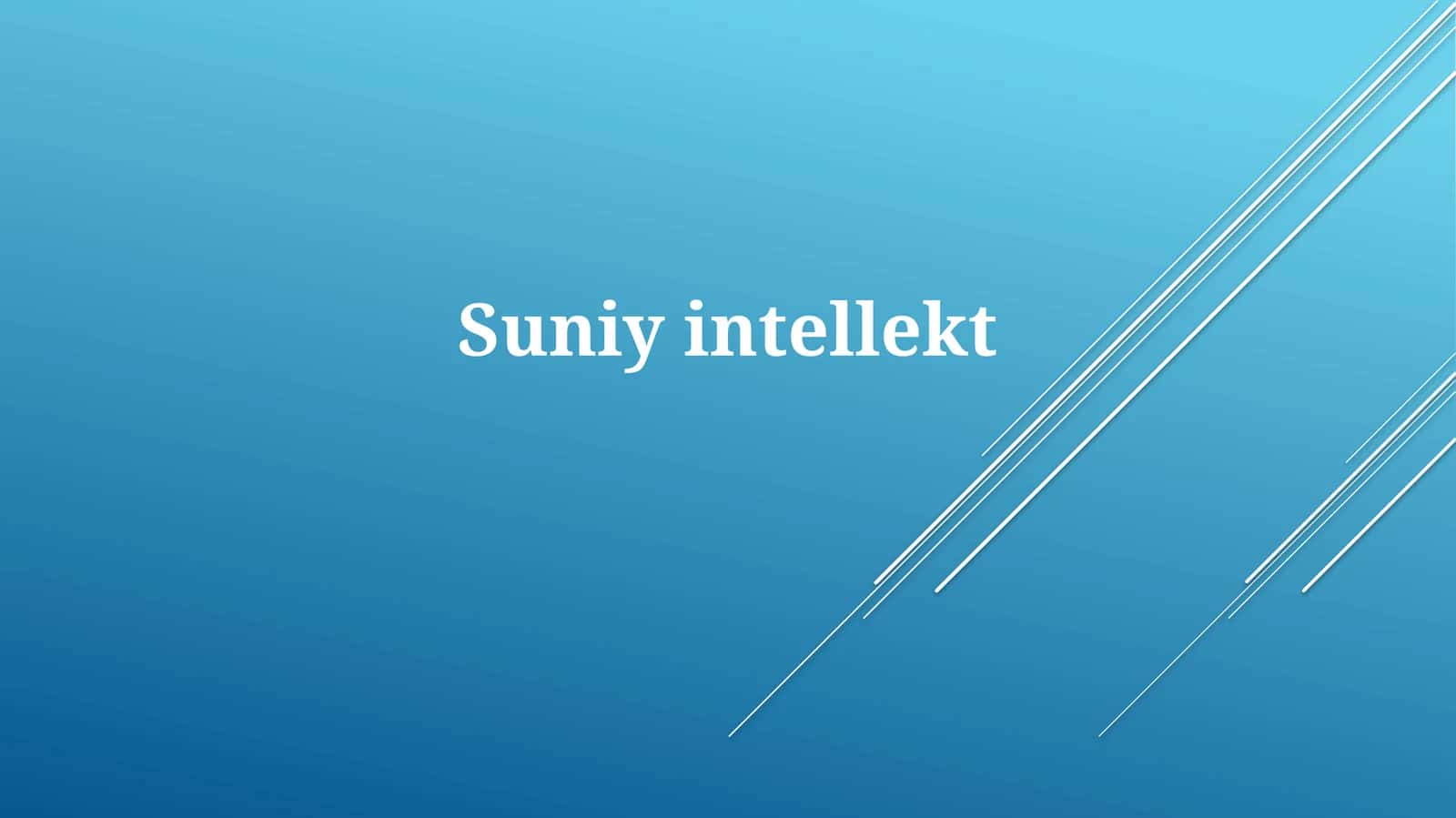 Sun'iy intellekt 1