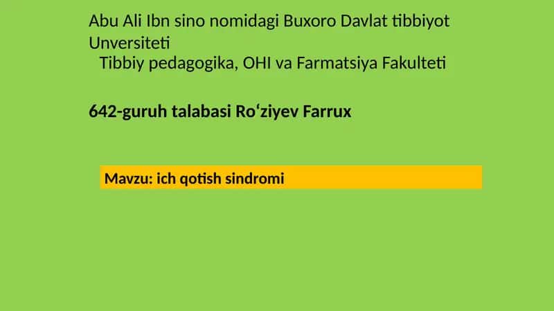 Ichqotish sindromi 1
