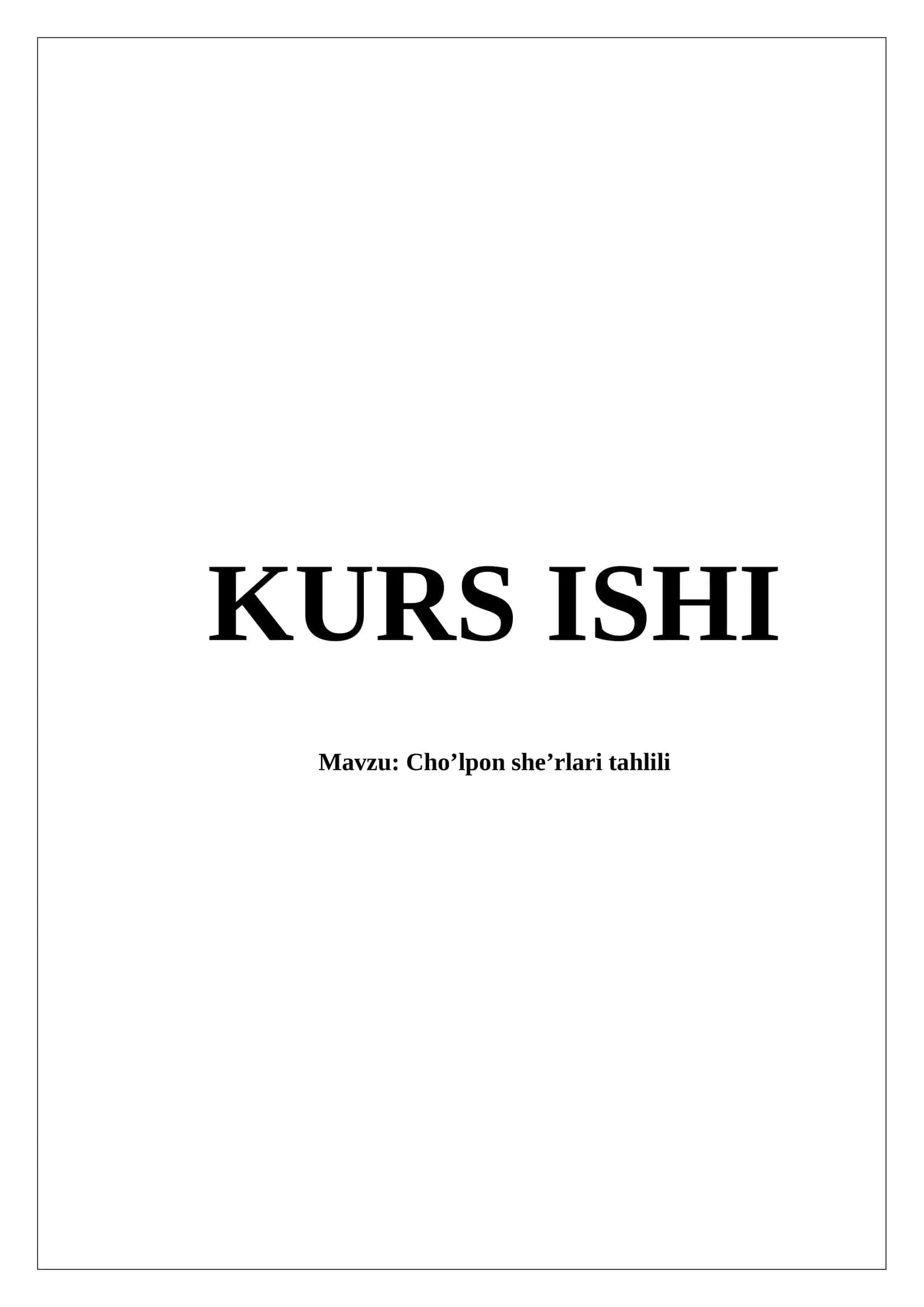 Cho’lpon she’rlari tahlili 1