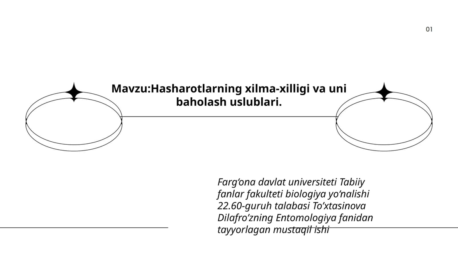 Hasharotlarning xilma-xilligi va uni baholash uslublari 1