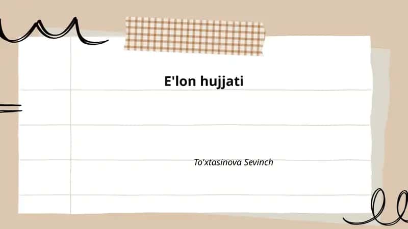 E'lon hujjati 1