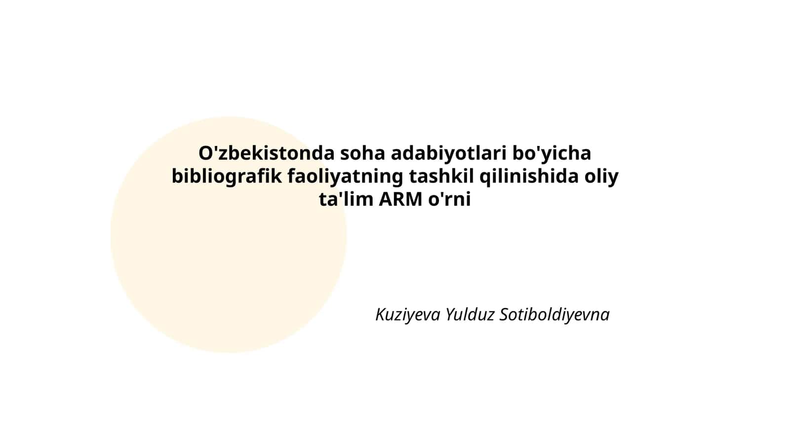 Oliy ta'lim ARM o'rni 1