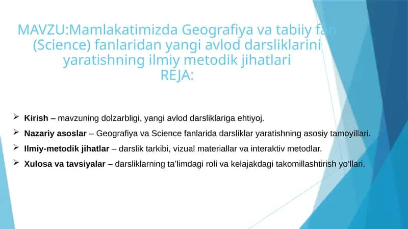 Mamlakatimizda Geografiya va tabiiy fanlar 1