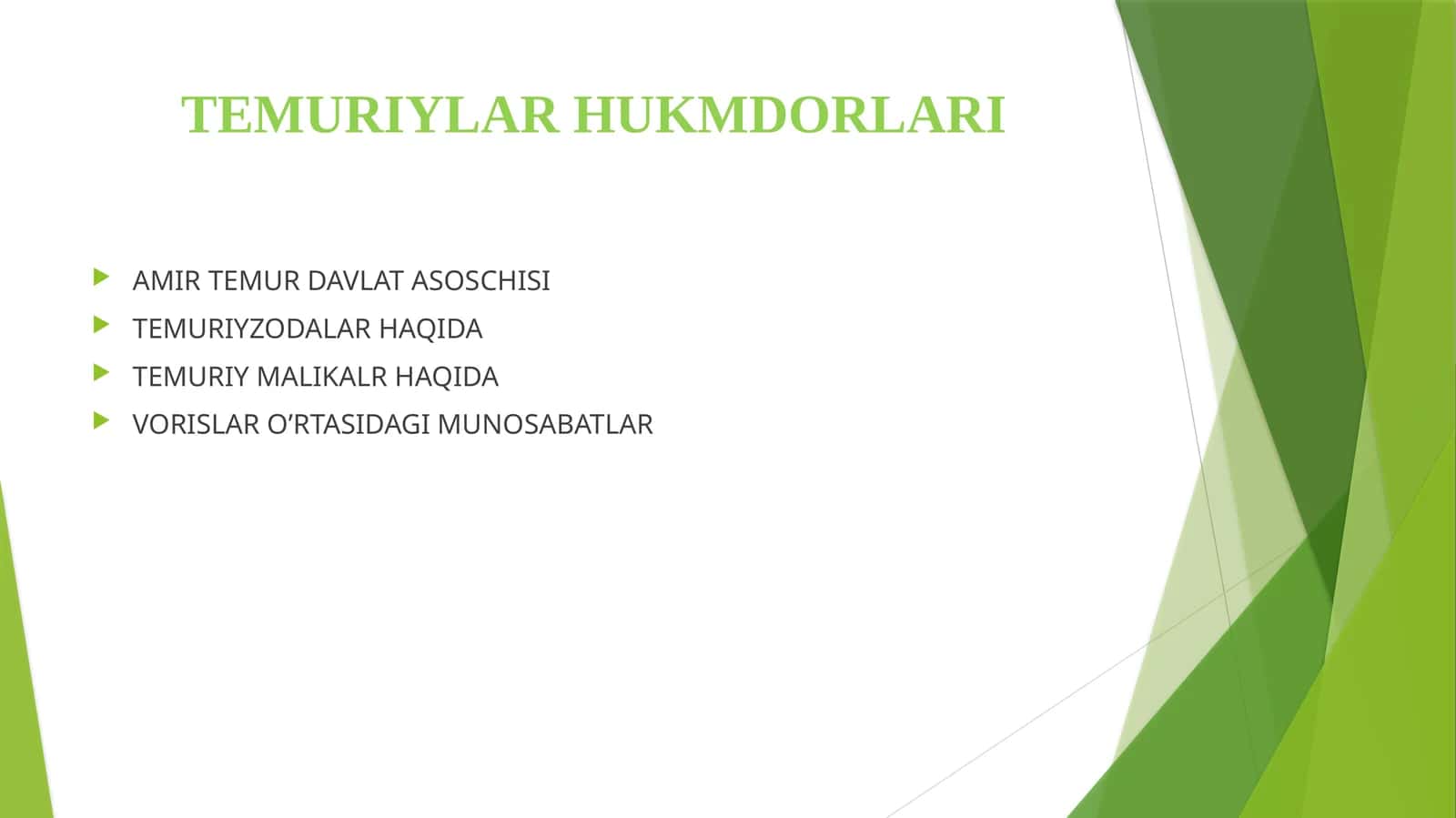 TEMURIYLAR HUKMDORLARI 1
