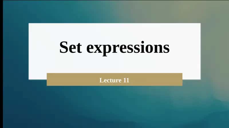 Set expressions 1