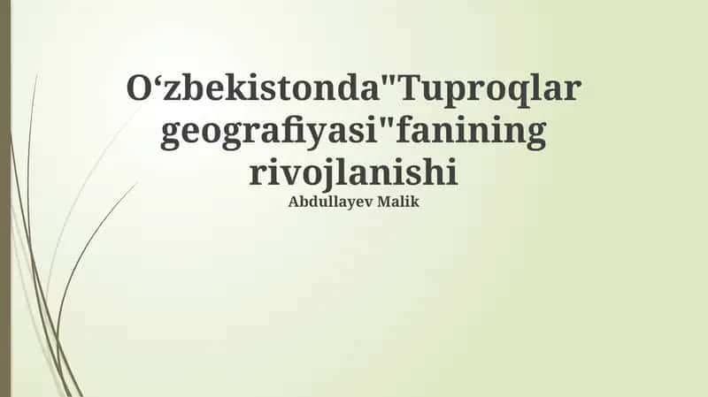 Tuproq Geografiyasi va Atrof-muhit Muhofazasi 1