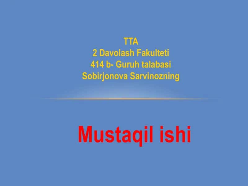 Mustaqil ish 1