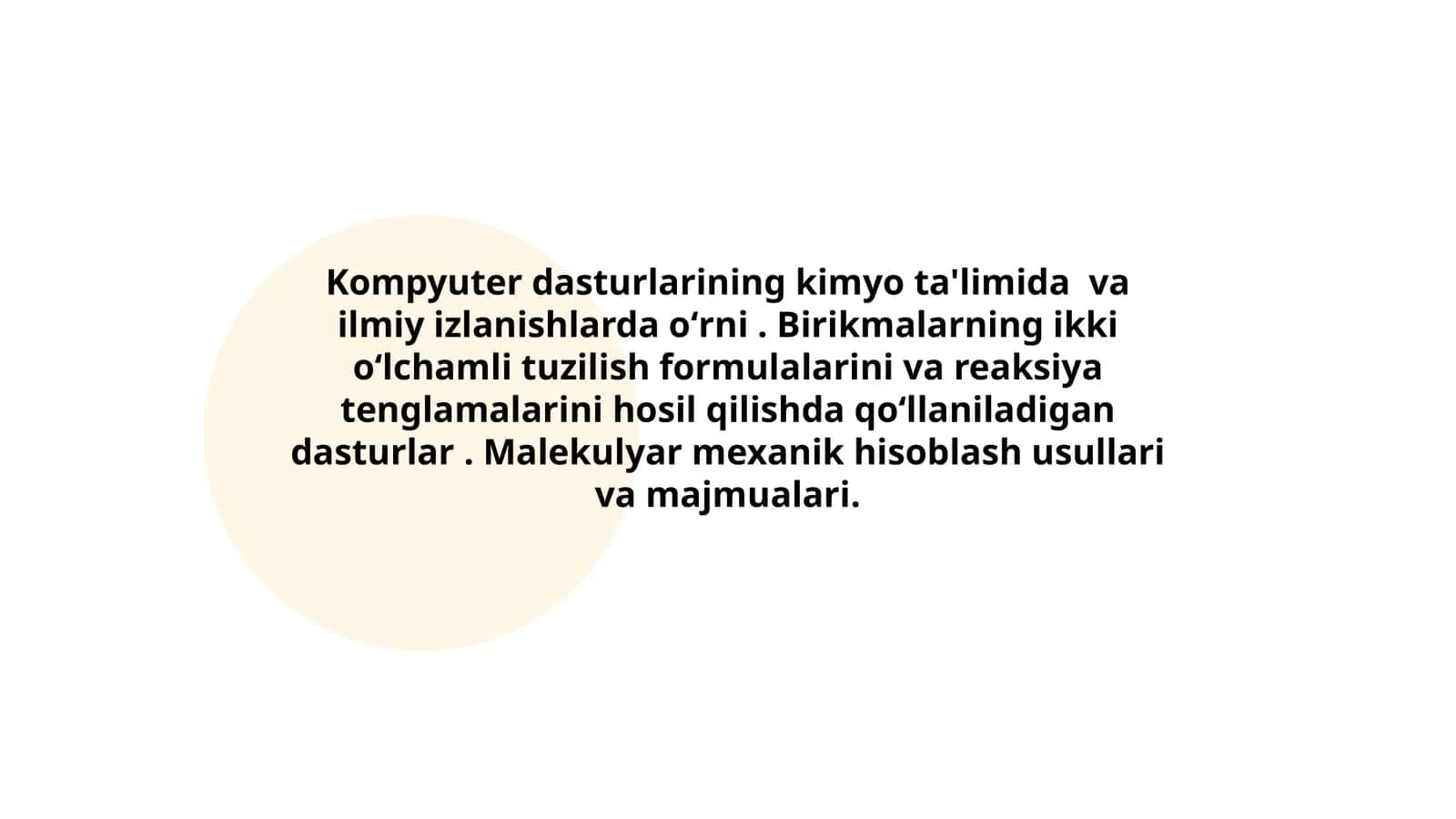 Kimyo fanida kompyuter dasturlari 1