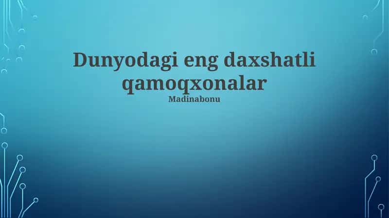 Dunyodagi eng daxshatli qamoqxonalar 1