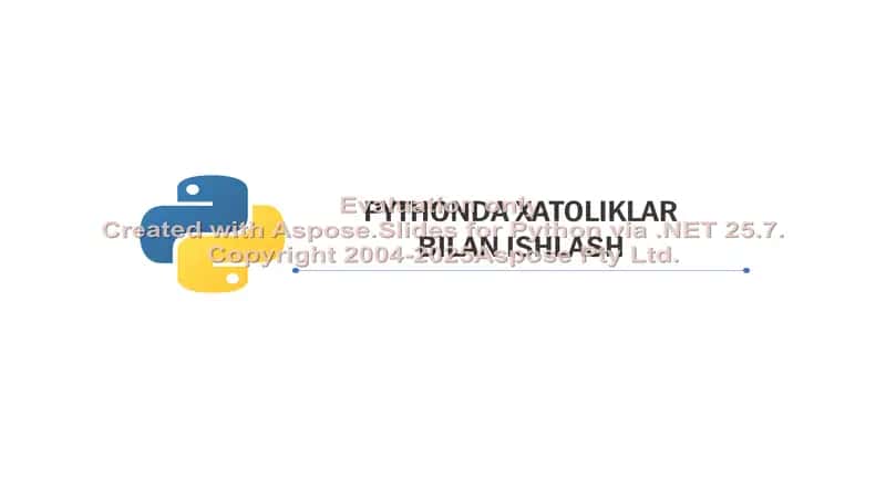 Python Xatoliklar Bilan Ishlash 1