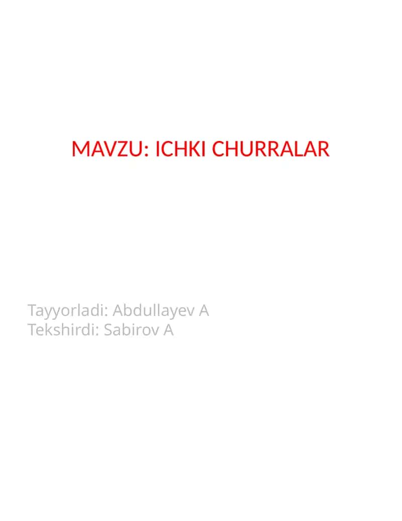 ICHKI CHURRALAR 1