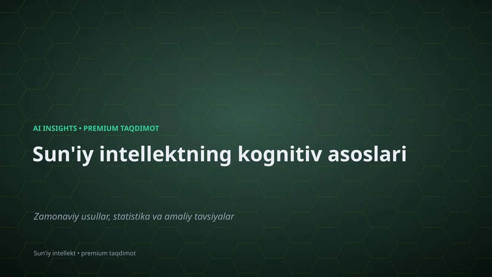 Sun'iy intellektning kognitiv asoslari 1