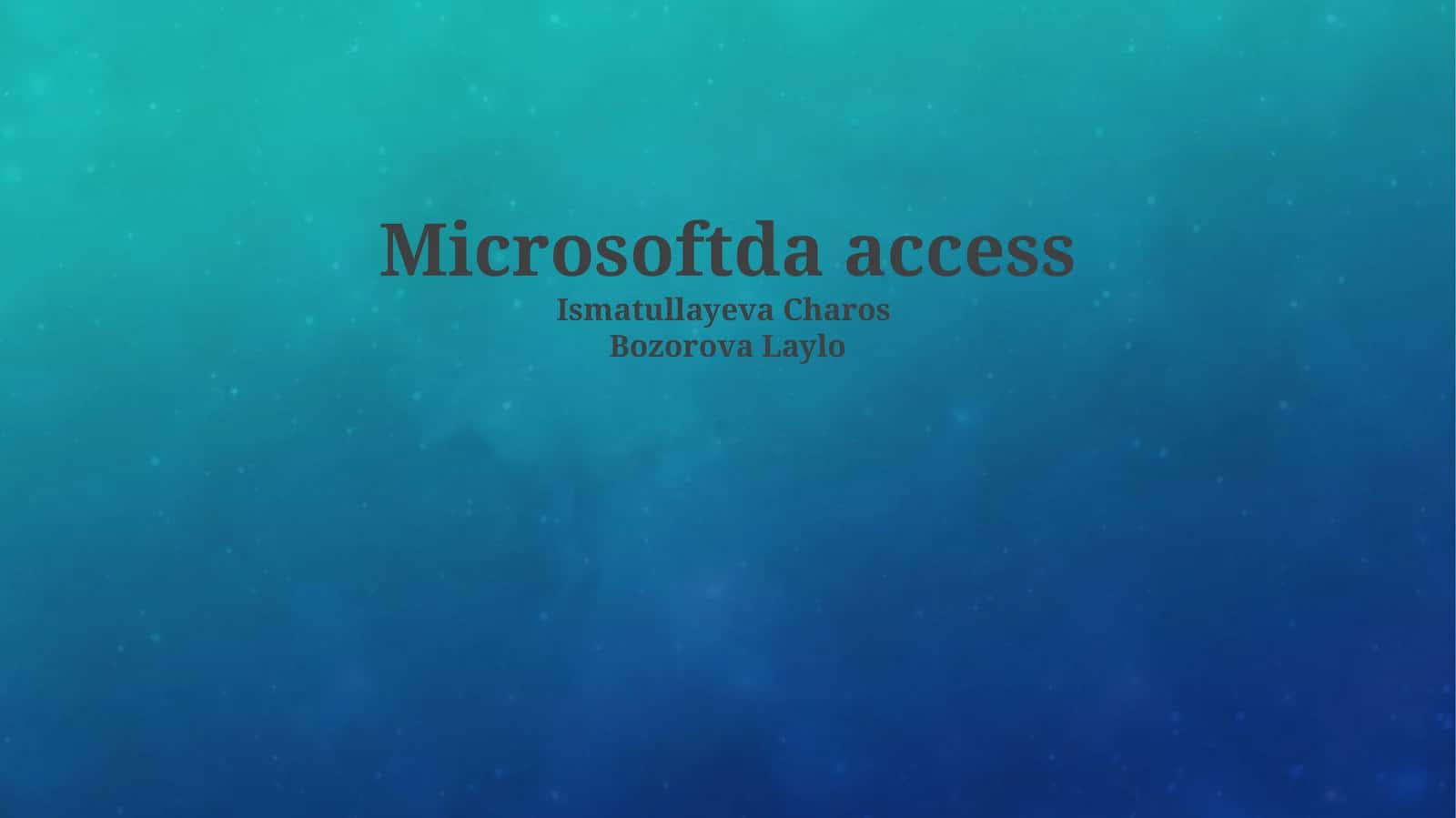 Microsoftda access 1