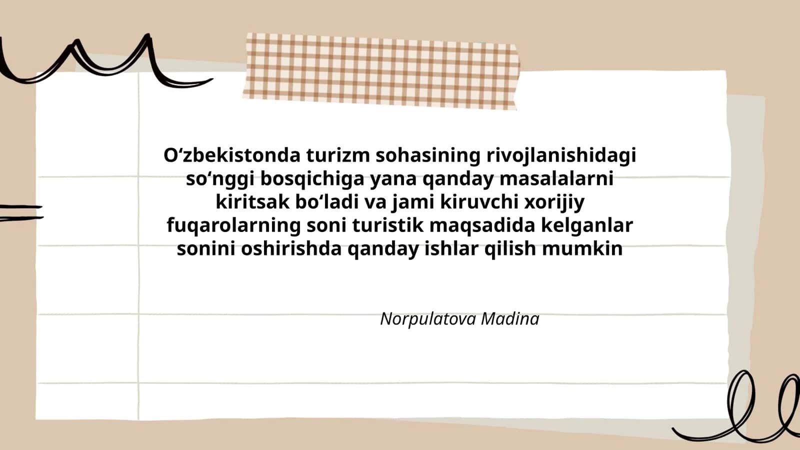 Turizm sohasining rivojlanishi 1
