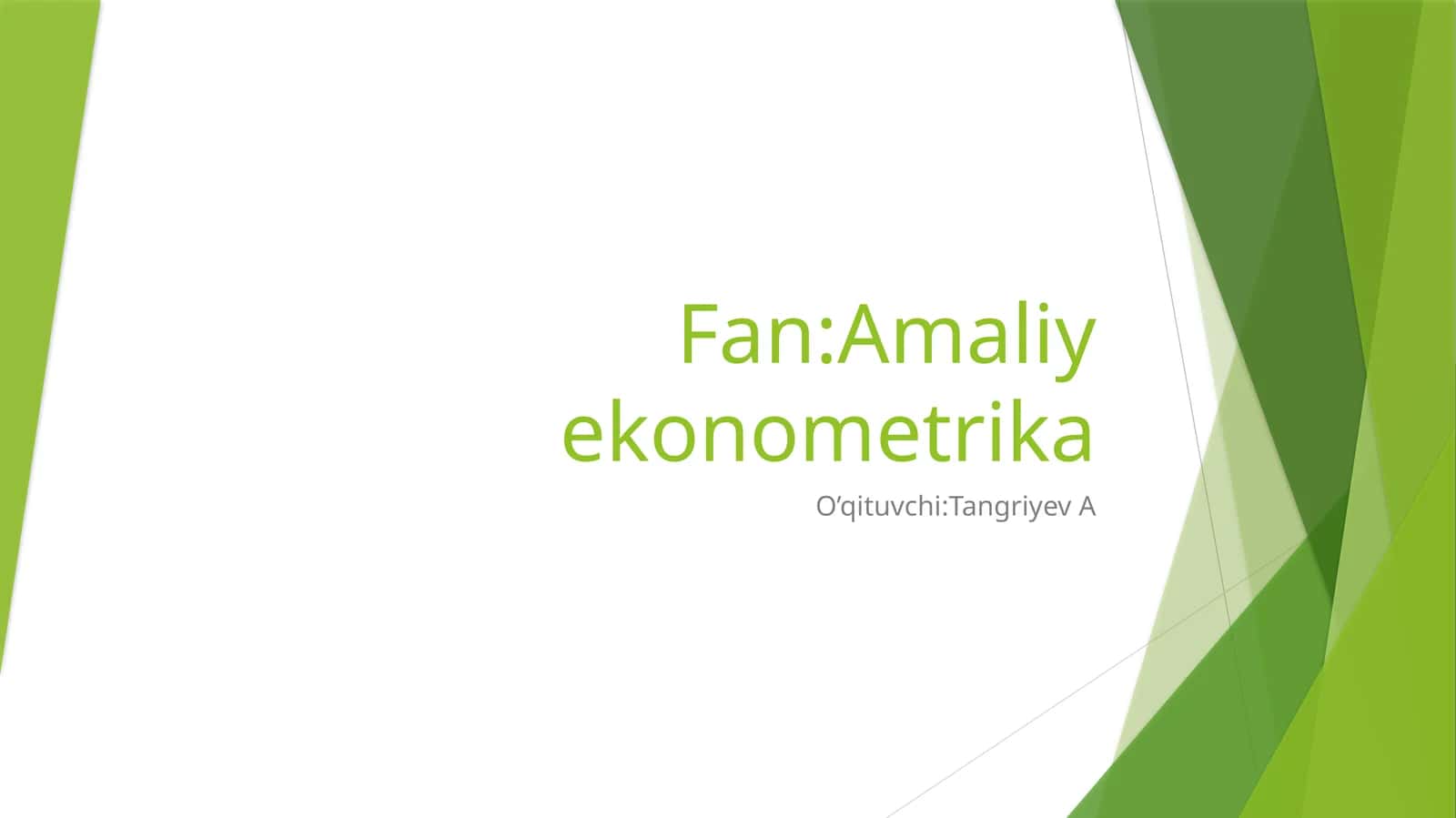 Amaliy ekonometrika 1