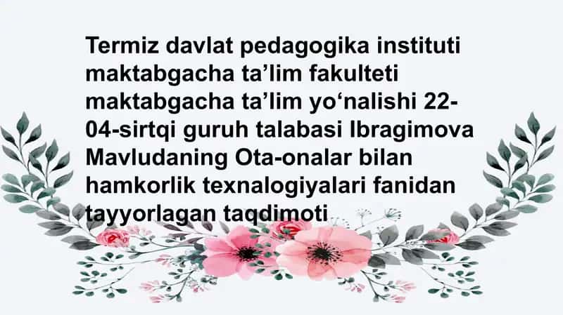 Mahalla, oila va maktabgacha taʼlim tashkiloti hamkorligi 1