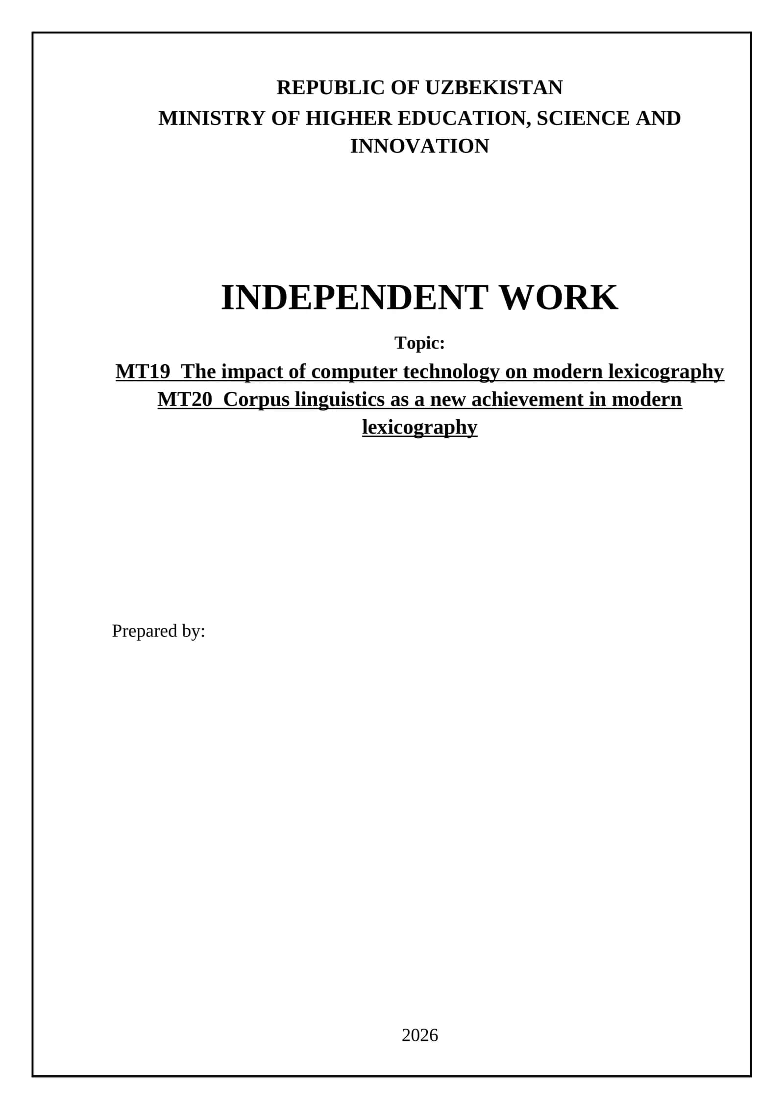 MT19 The impact of computer technology on modern lexicography 1