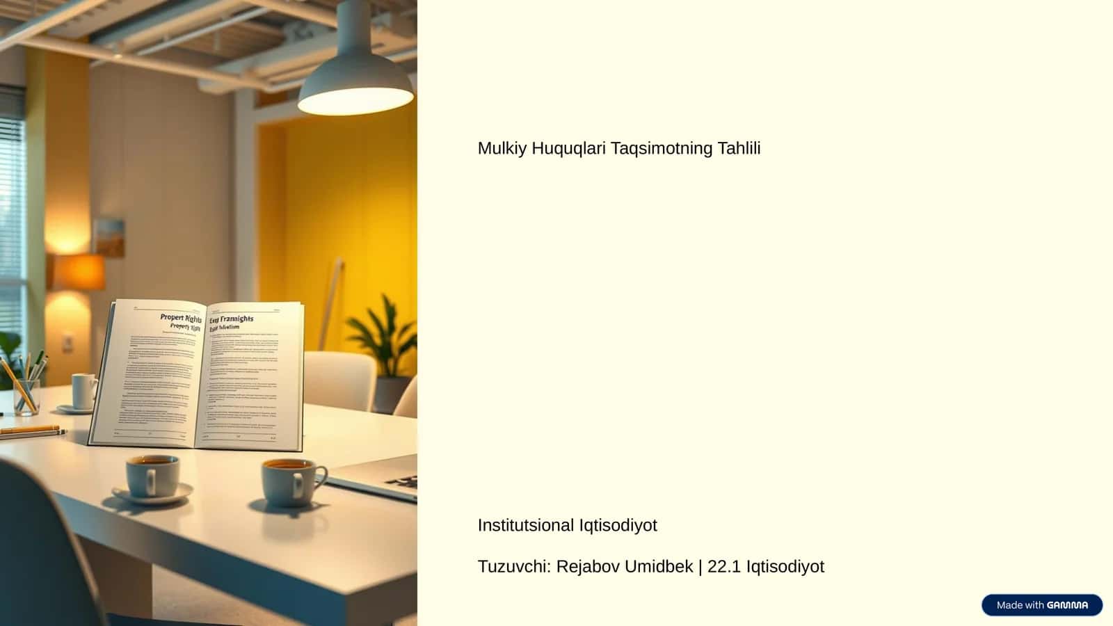 Mulkiy Huquqlari Taqsimotning Tahlili 1