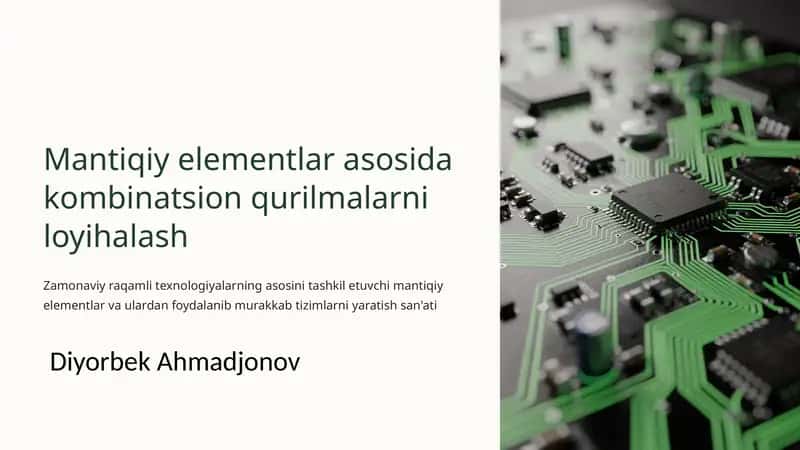 Mantiqiy elementlar asosida kombinatsion qurilmalarni loyihalash 1
