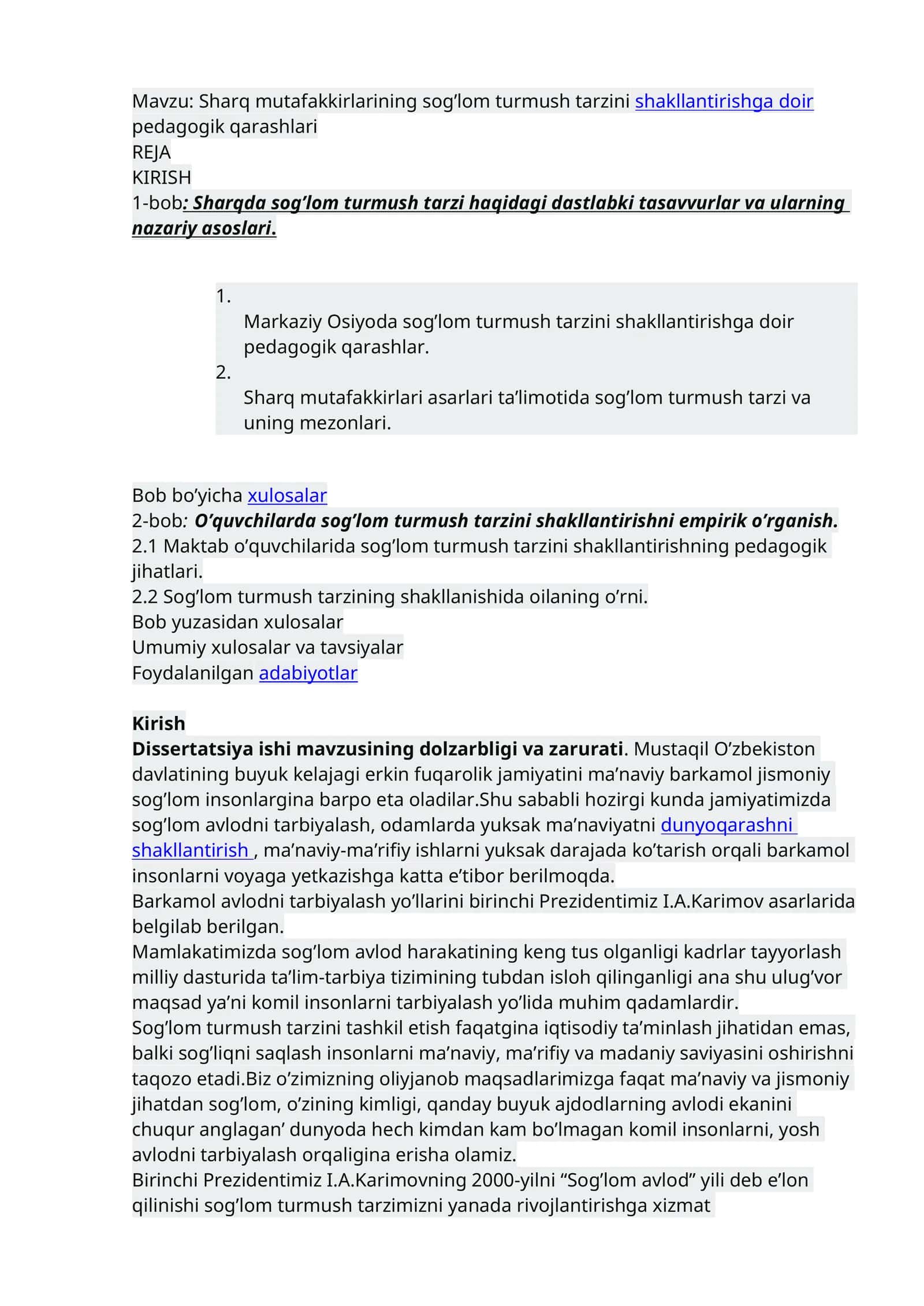 Sharq mutafakkirlarining sog’lom turmush tarzinishakllantirishga doir pedagogik qarashlari 1
