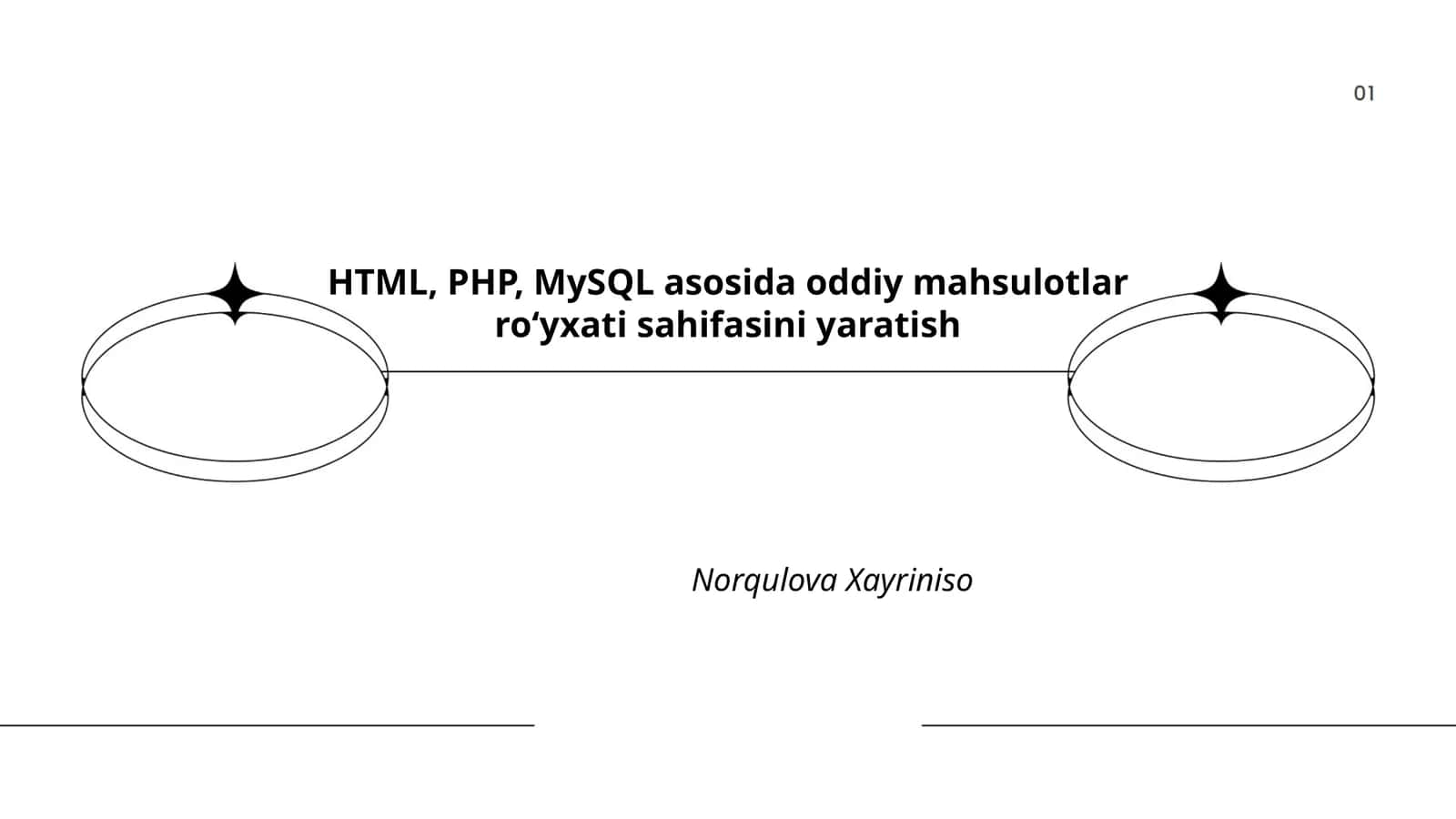 HTML, PHP, MySQL asosida oddiy mahsulotlar roʻyxati sahifasini yaratish 1