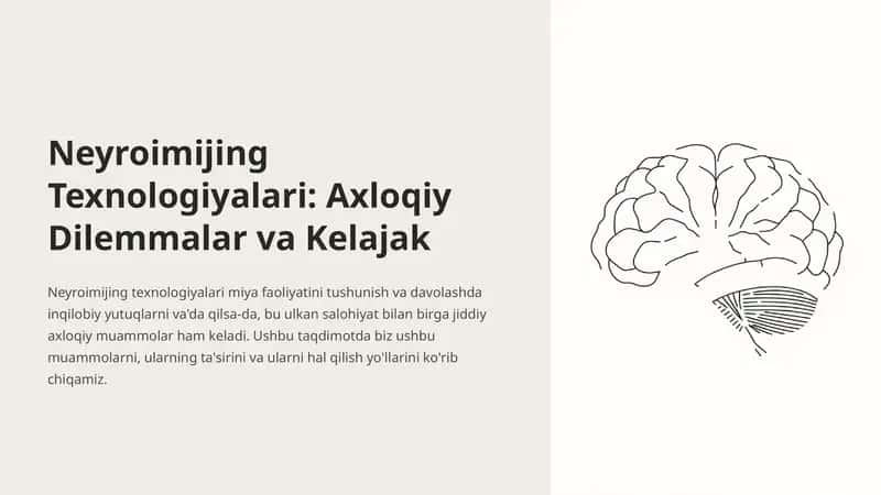 Neyroimijing Texnologiyalari: Axloqiy Dilemmalar va Kelajak 1