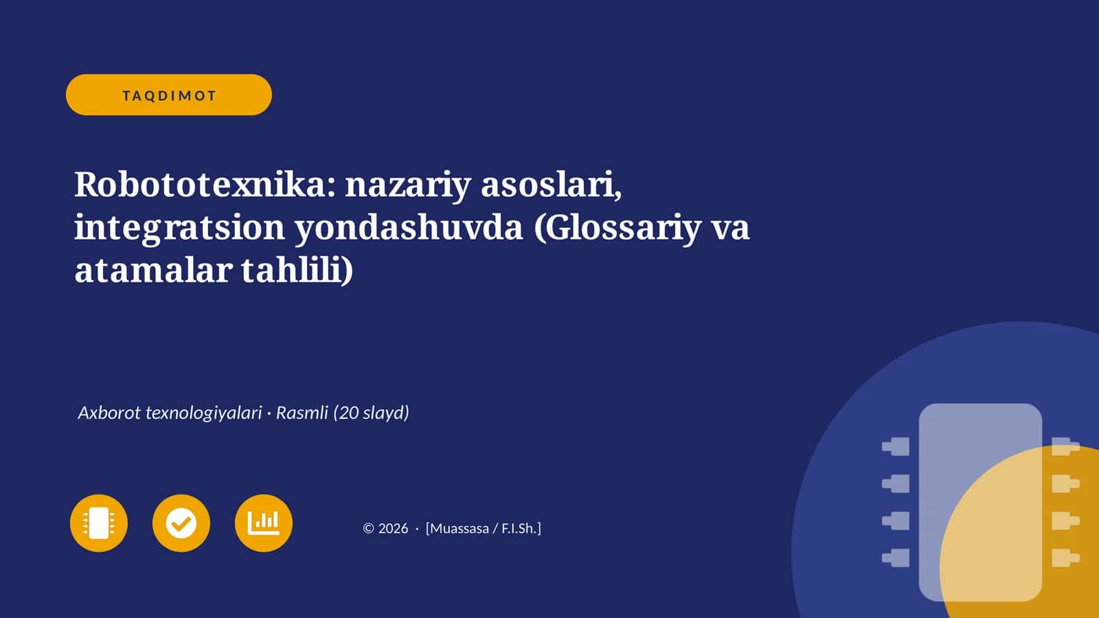 Robototexnika: nazariy asoslari, integratsion yondashuvda (Glossariy va atamalar tahlili) 1